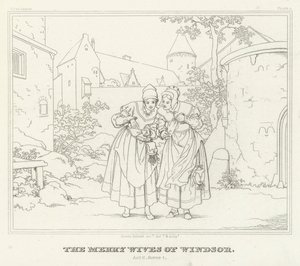 The Merry Wives of Windsor, Act II, Scene 1 by Friedrich August Moritz Retzsch