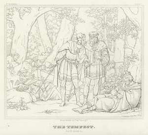 The Tempest, Act II, Scene 1 by Friedrich August Moritz Retzsch