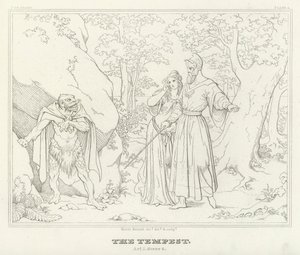 The Tempest, Act I, Scene 2 (engraving) by Friedrich August Moritz Retzsch