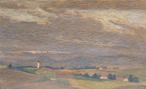 Evening Landscape with Church Tower