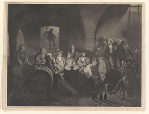 Group of Drinking Men in a Wine Cellar by Friedrich Jentzen