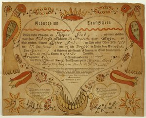 Birth and Baptismal Certificate, c. 1790-1800