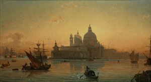 Evening Mood in Venice with Santa Maria della Salute by Friedrich Nerly