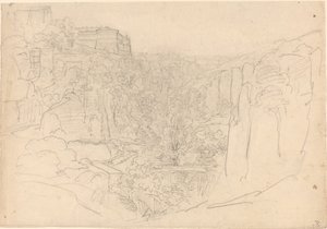 Fortified Castle Above a Narrow Valley