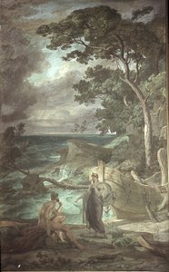 Arrival of Odysseus at the Nymph Calypso, Scenes from the Odyssey by Friedrich the Elder Preller