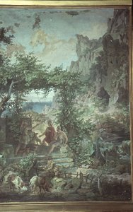 Odysseus at the Swineherd Eumaeus, Scenes from the Odyssey by Friedrich the Elder Preller