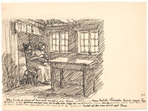 Here Lived an Old Woman with Her Cat and Her Hen... by Fritz Syberg