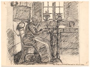 Here Lived an Old Woman with Her Cat and Her Hen by Fritz Syberg