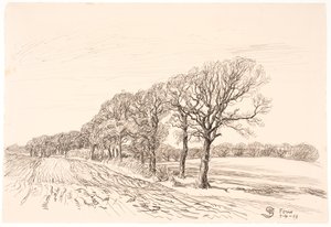 Landscape with Oak Trees. Fons by Fritz Syberg