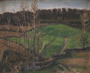 Landscape at Svanninge with Green Winter Crops by Fritz Syberg