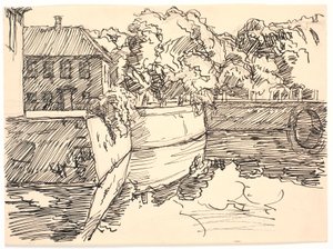 With deep Canals around... by Fritz Syberg