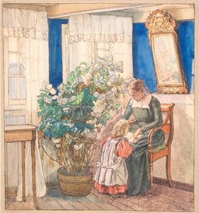 Mother and Child Looking at Pictures (Anna and Hans Syberg) by Fritz Syberg