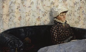 Ingeborg on the Sofa, Sandø by Fritz Thaulow
