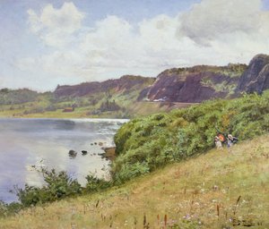 Two Ladies Walking in the Norwegian Countryside