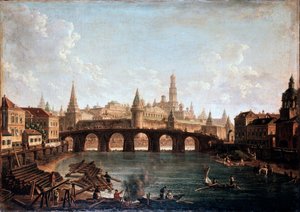 View from the Moscow Kremlin and the Bolshoy Kamenny Bridge, 1810s