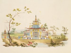 Design For A Chinese Temple C 1810 Pen And Ink And Wc
