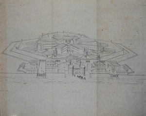 Design for a Cellular Prison for 585 Prisoners by G.A. Blouet