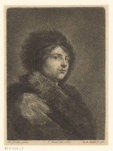 Portrait of an Unknown Young Man with Fur Coat and Fur Hat