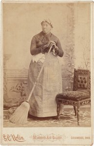 Portrait of a Woman with a Broom, c. 1885 by G.C. Urlin
