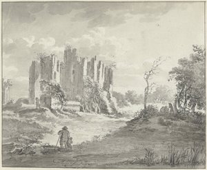 Landscape with Ruin and Some Farmers by G.F. Buijs (possibly)