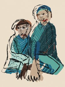 Quiet Blue Figures