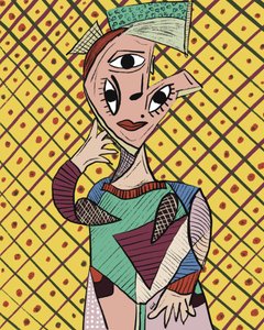Vibrant Cubist Portrait by GIovanna Gil Alves
