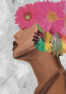 Woman with Vibrant Flowers by GIovanna Gil Alves