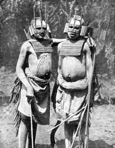 Two Witch-Doctors, Tanganyika Tanzania, Africa