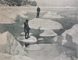 Campbell and Priestley Afloat on Pancake Ice by G. Murray Levick