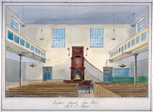 Interior View of Lion Street Baptist Chapel, off New Kent Road, Southwark, London by G Yates