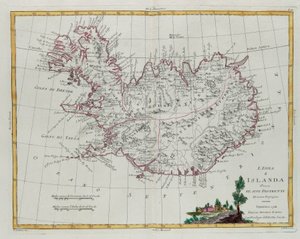 Iceland divided into its districts, engraving by G. Zuliani from 
