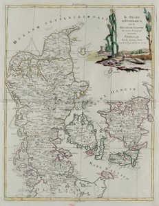 Kingdom of Denmark with the Duchy of Slesvik, Engraving by G. Zuliani from Tome III of the "Newest Atlas" by G. Zuliani