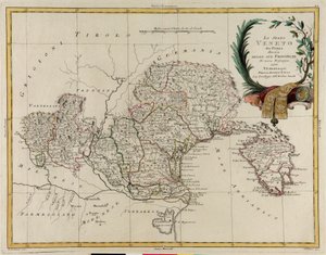 Land Area of the State of the Veneto, Divided into Its Provinces, Engraving by G. Zuliani from the Newest Atlas by G. Zuliani