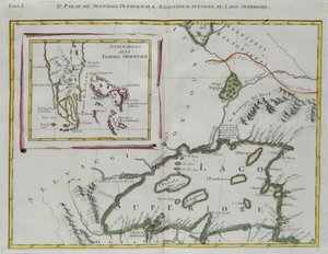 Land of the Ottawa and Kilistine Indians Around Lake Superior and a Supplement of Eastern Florida, Engraving by G. Zuliani from Tome I of the "Newest Atlas" by G. Zuliani