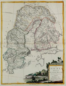 Sweden divided into its Kingdoms, engraving by G. Zuliani from 