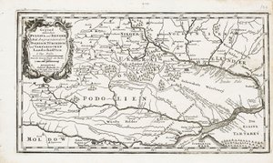 Map showing both Poltava and Bender by Gabriel Bodenehr the Elder