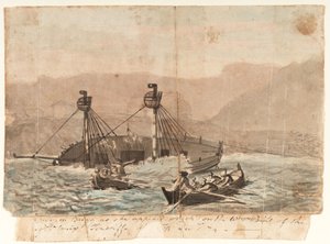 The Expedition Brigg as She Appeared Wrecked on the Western Point of the Island of Sta Cruiz Teneriffe December 1774 by Gabriel Bray