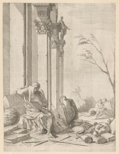 Mourning philosopher at the tomb of Alexander the Great