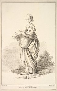 Contadina, from Recueil de diverses figures étrangères Inventées par F. Boucher by Gabriel Huquier