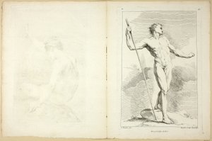 Figure (recto and verso), from Second Book of Academy Figures Engraved in Part by the Professors of the Royal Academy by Gabriel Huquier