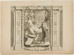 Italian Theatre, frontispiece to the Book of Comic Scenes by Gabriel Huquier