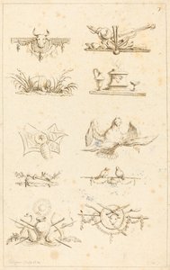 Designs for Tail-Pieces: plate 7 by Gabriel Huquier after Claude Gillot