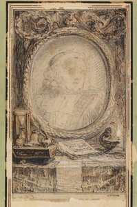 Allegorical Frame with a Bat by Gabriel Jacques de Saint Aubin