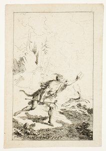 Messenger Sent to M. Saint-Denis, by M. Belle-Isle, Prisoner, plate three from Les Nouveaux Voyages aux Indes Occidentales by Gabriel Jacques de Saint Aubin