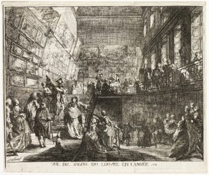 View of the Salon in the Louvre in the Year 1753 by Gabriel Jacques de Saint Aubin