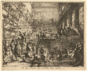 View of the Salon of the Louvre in the Year 1753 by Gabriel Jacques de Saint Aubin