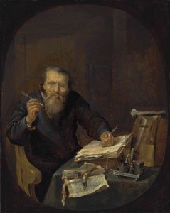 A Notary Sharpening His Pen, in an Interior