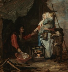 An Old Woman Selling Pancakes