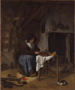 Old Woman at Her Meal in an Interior