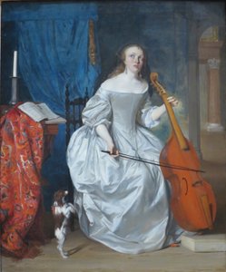 Woman Playing a Viola de Gamba